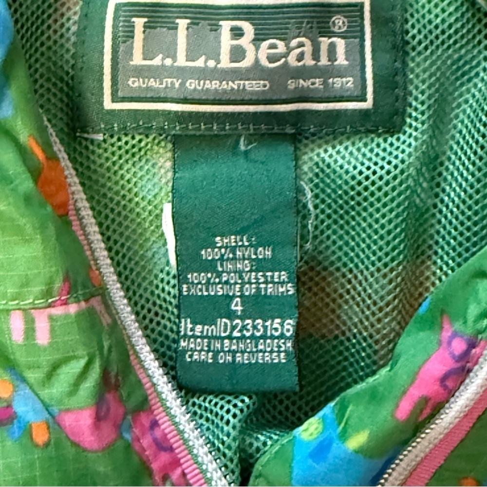 L.L. Bean Kids Green Animal Print Jacket - Picture 5 of 9